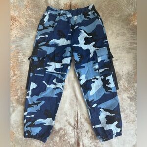 Blue Camo Cargo Pants